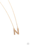 Leave Your Initials - N - Gold