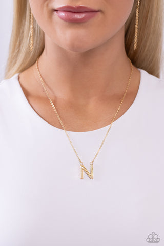 Leave Your Initials - N - Gold